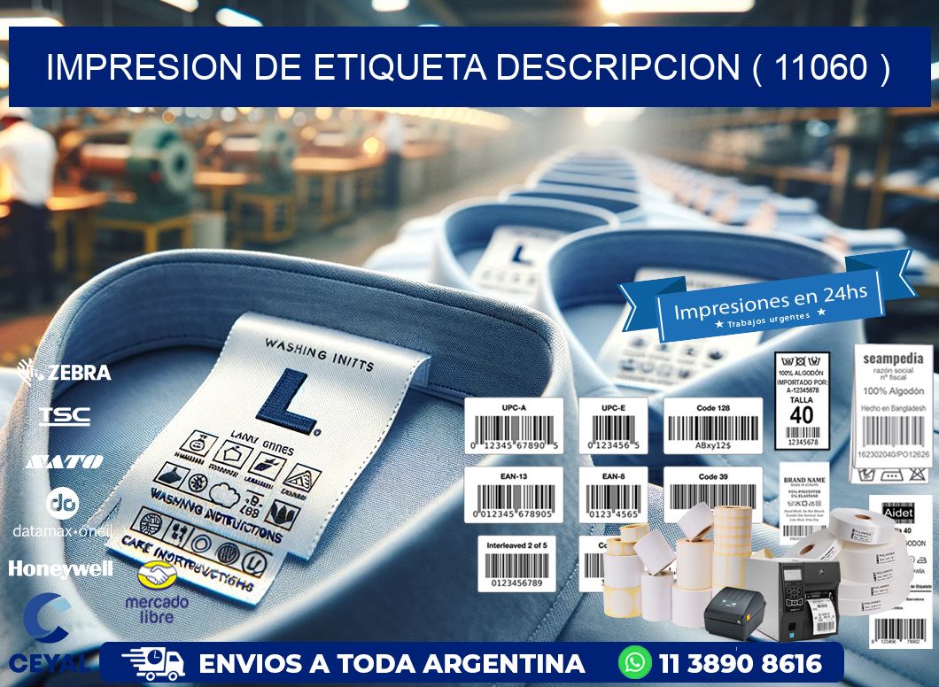 IMPRESION DE ETIQUETA DESCRIPCION ( 11060 )