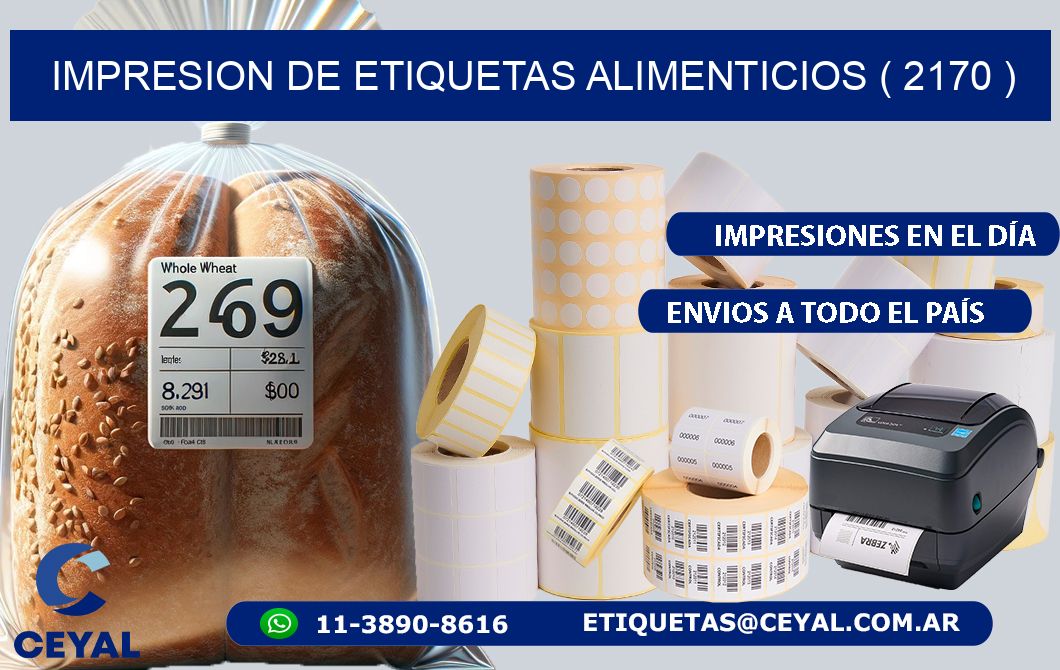 IMPRESION DE ETIQUETAS ALIMENTICIOS ( 2170 )