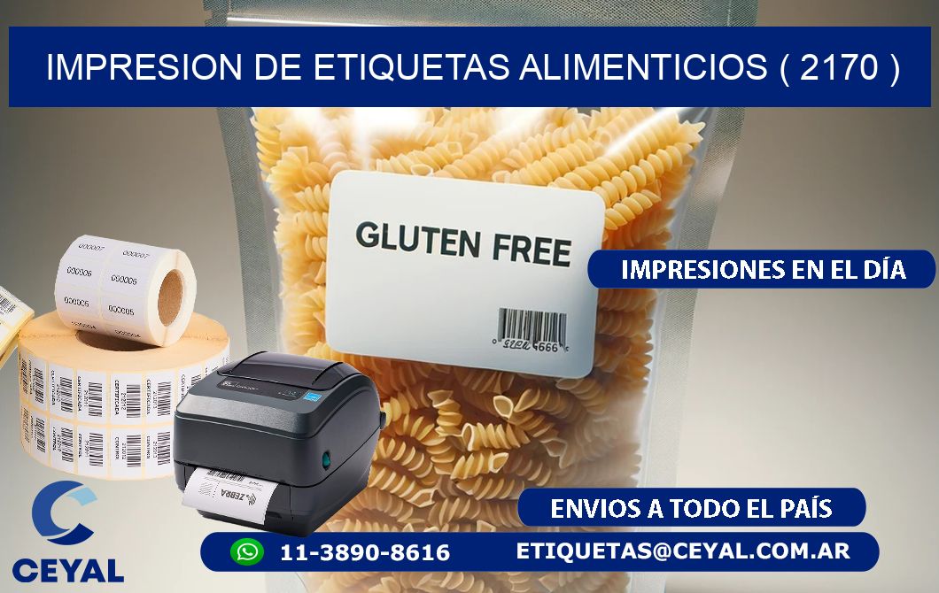 IMPRESION DE ETIQUETAS ALIMENTICIOS ( 2170 )
