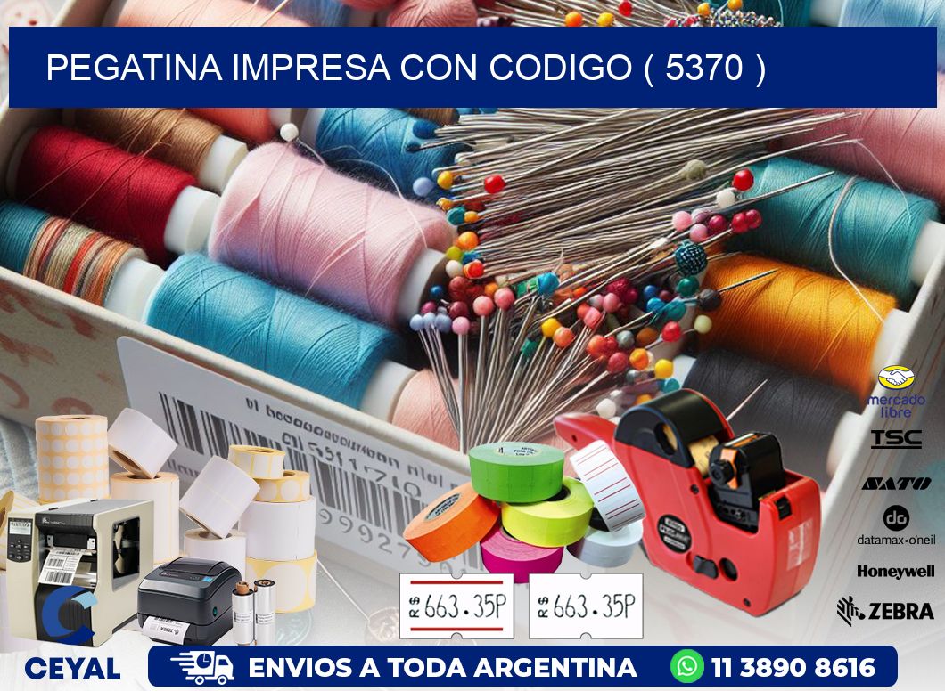 PEGATINA IMPRESA CON CODIGO ( 5370 )