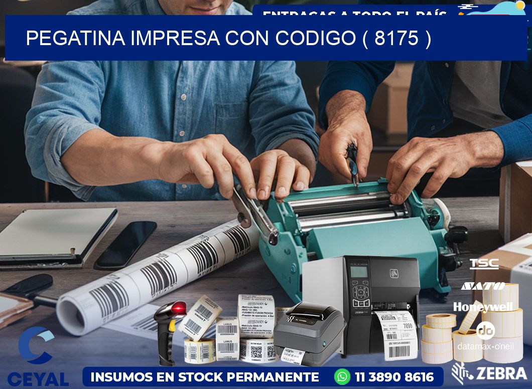 PEGATINA IMPRESA CON CODIGO ( 8175 )