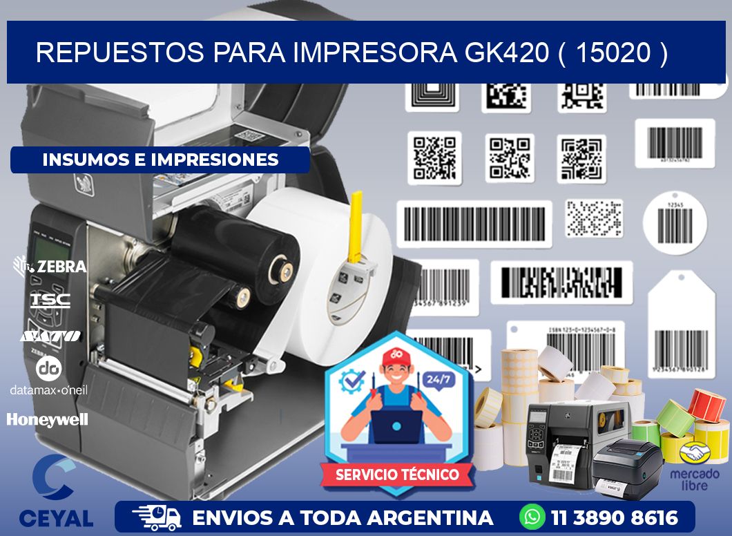 REPUESTOS PARA IMPRESORA GK420 ( 15020 )