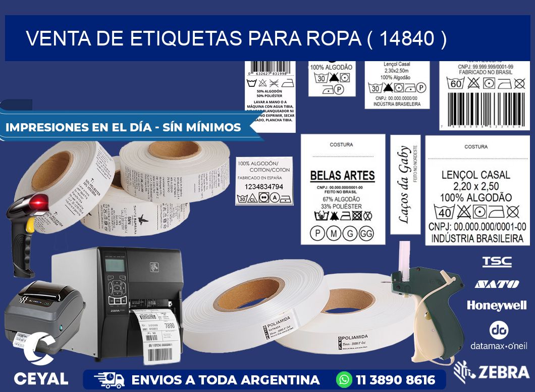 VENTA DE ETIQUETAS PARA ROPA ( 14840 )