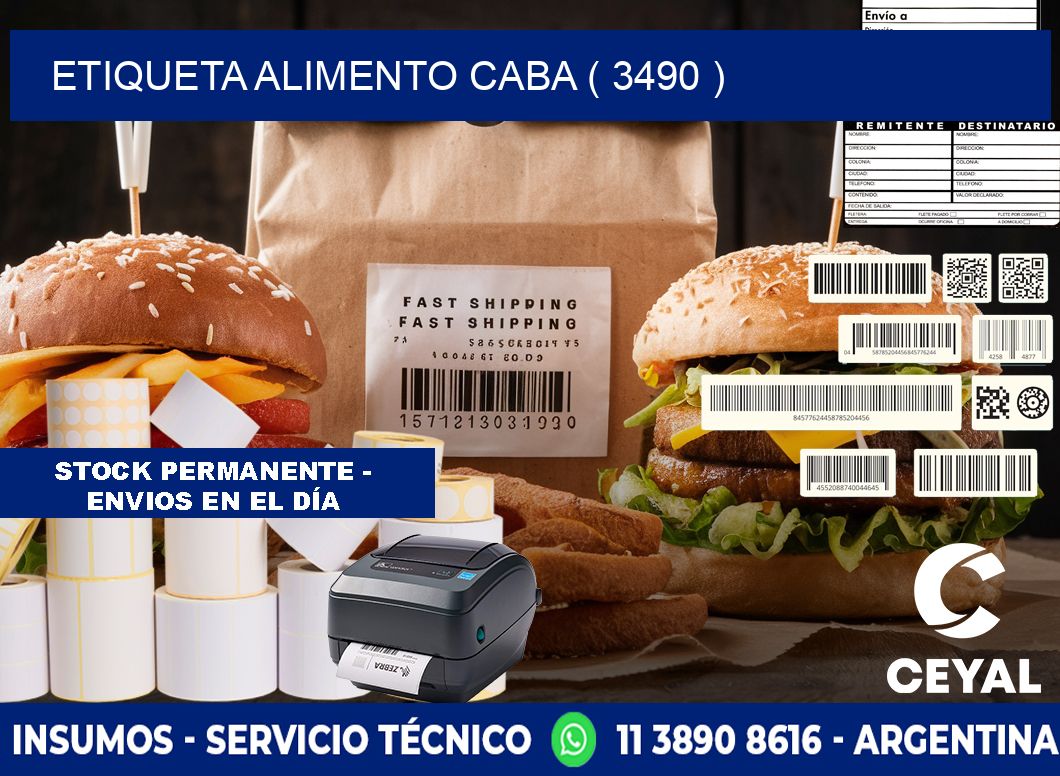etiqueta alimento caba ( 3490 )