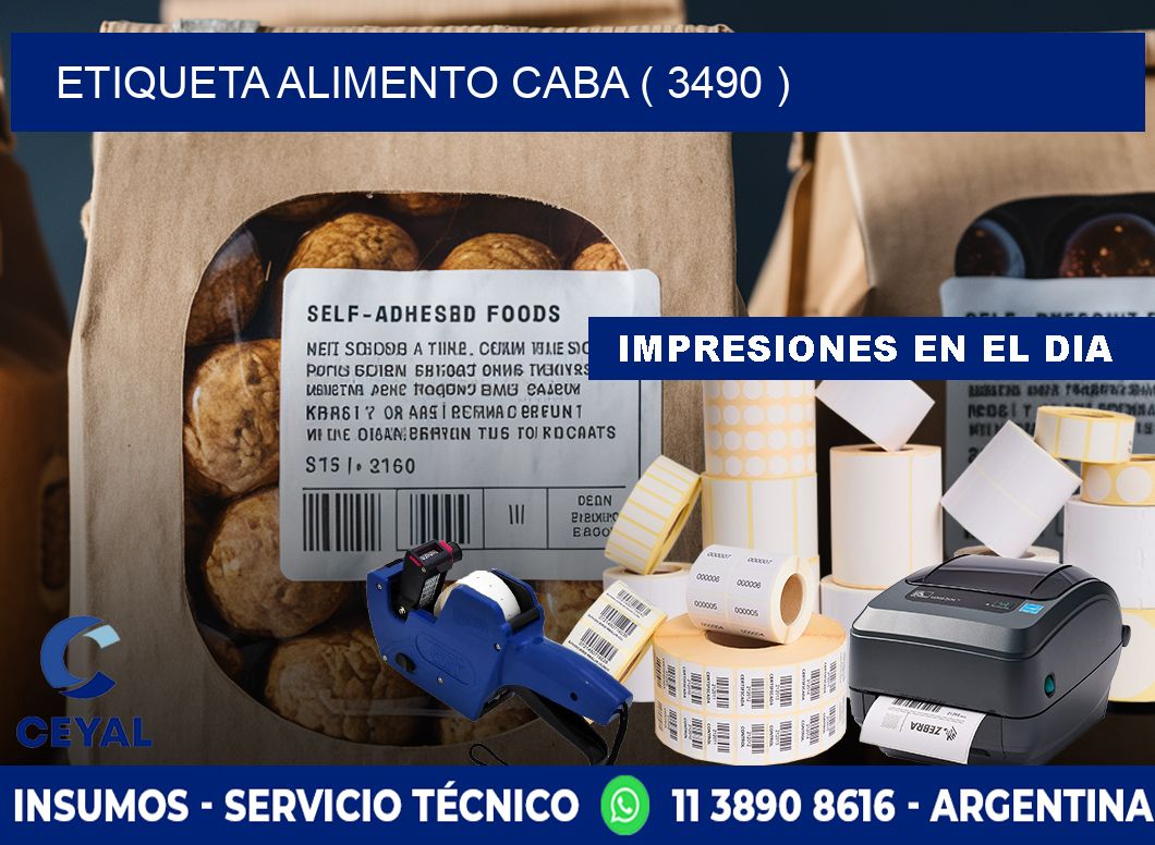 etiqueta alimento caba ( 3490 )