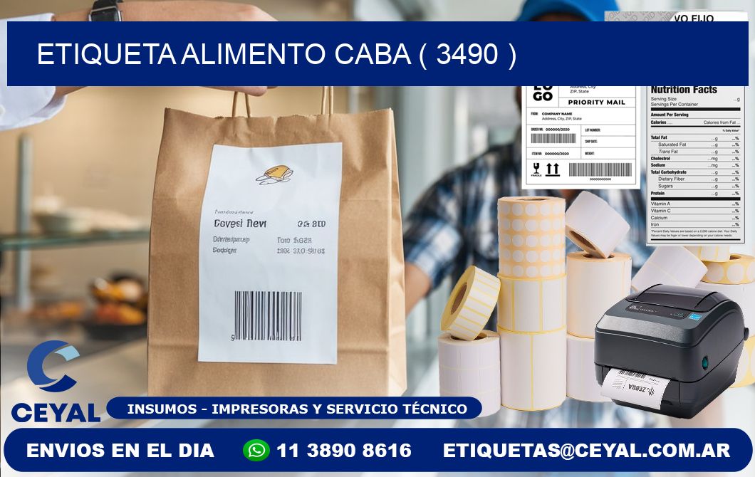etiqueta alimento caba ( 3490 )