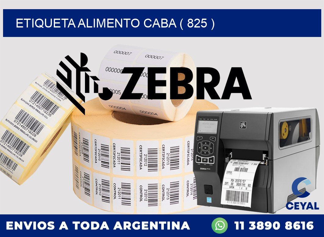 etiqueta alimento caba ( 825 )