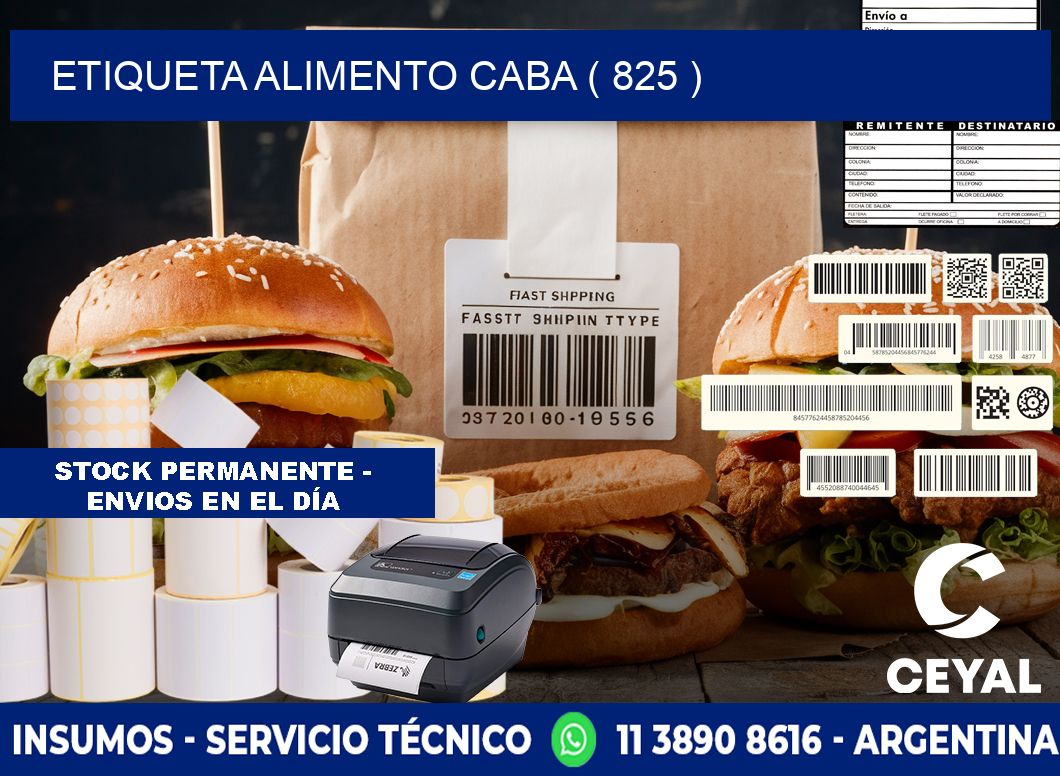 etiqueta alimento caba ( 825 )