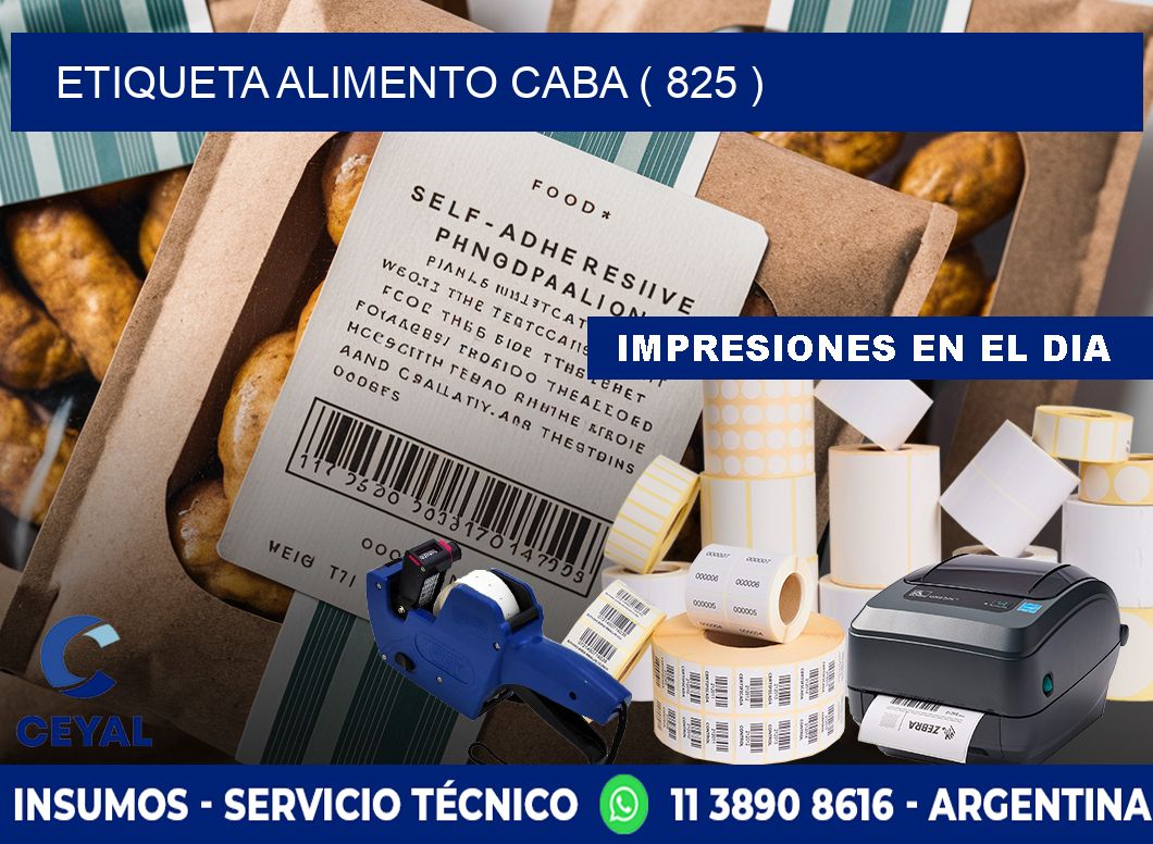 etiqueta alimento caba ( 825 )