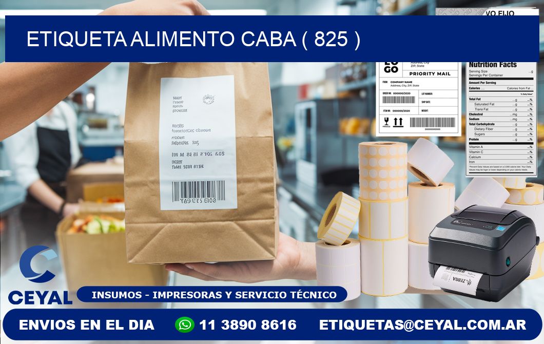 etiqueta alimento caba ( 825 )