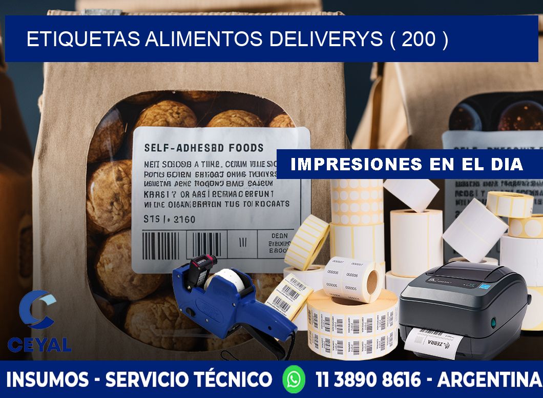 etiquetas alimentos deliverys ( 200 )
