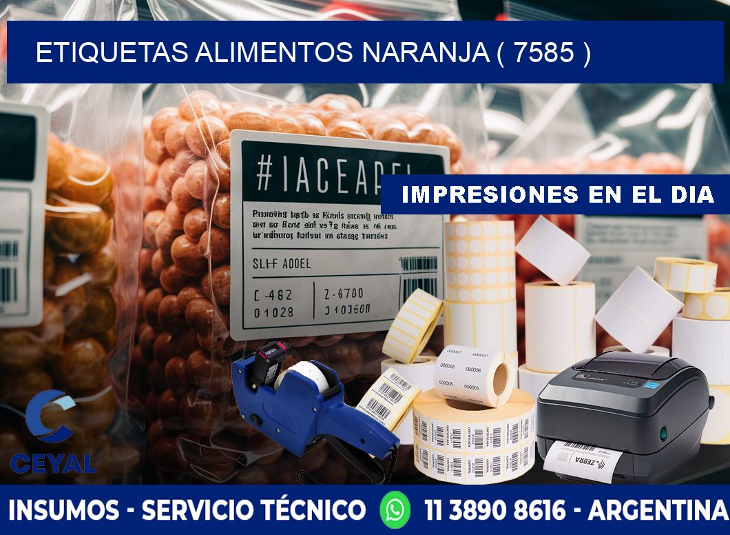 etiquetas alimentos naranja ( 7585 )