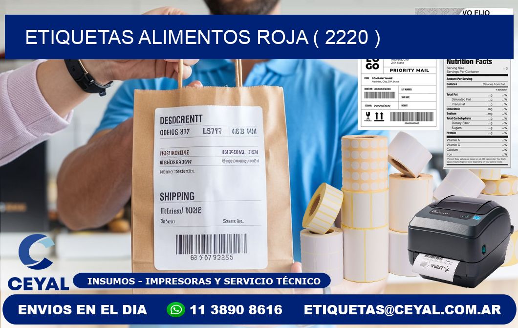 etiquetas alimentos roja ( 2220 )