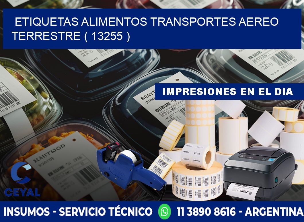 etiquetas alimentos transportes aereo terrestre ( 13255 )
