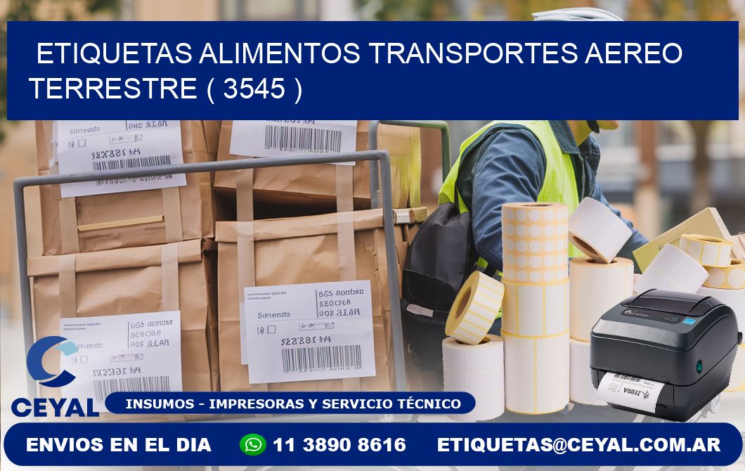 etiquetas alimentos transportes aereo terrestre ( 3545 )