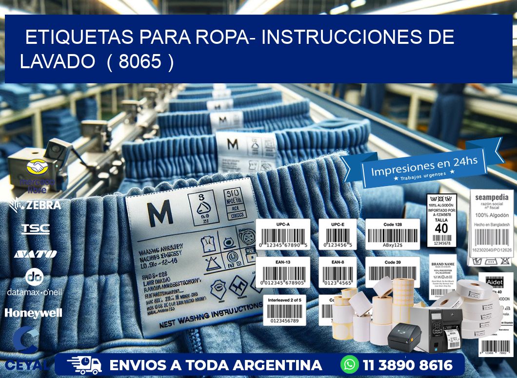 etiquetas para ropa- instrucciones de lavado ( 8065 )