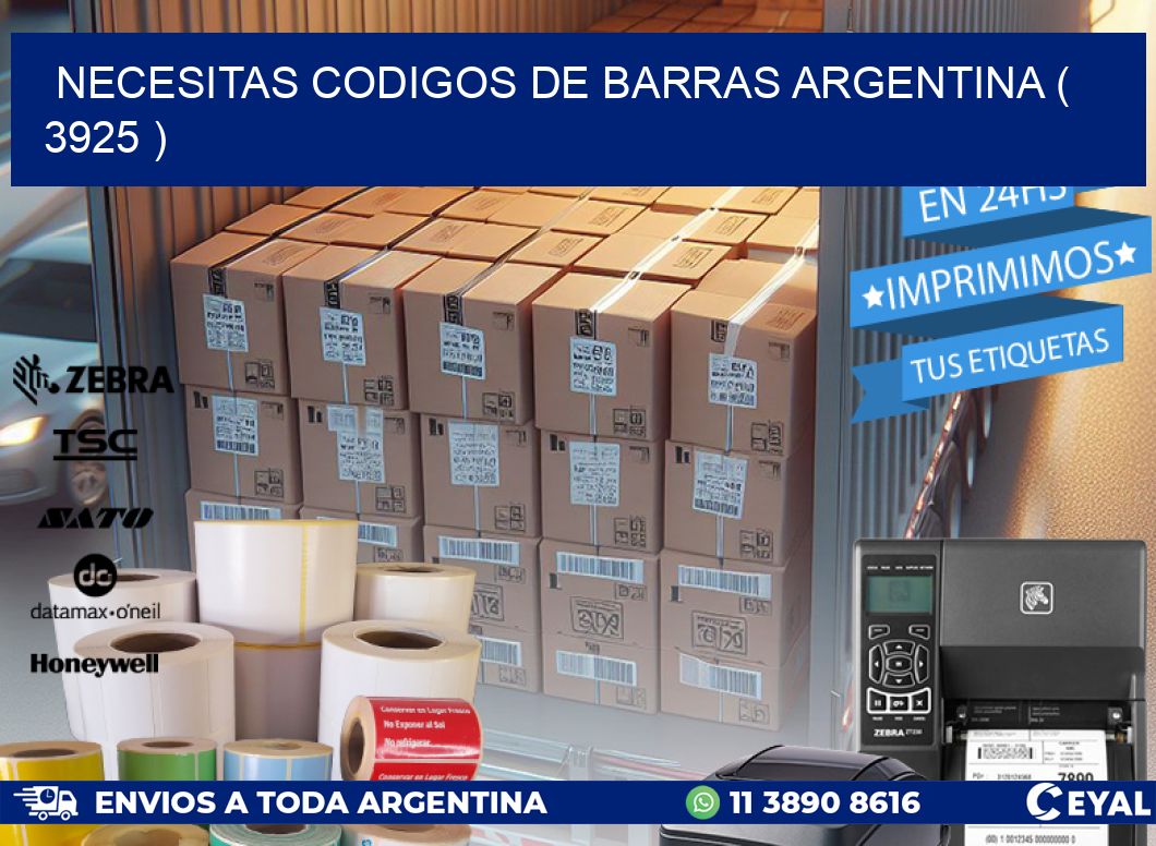 necesitas codigos de barras argentina ( 3925 )