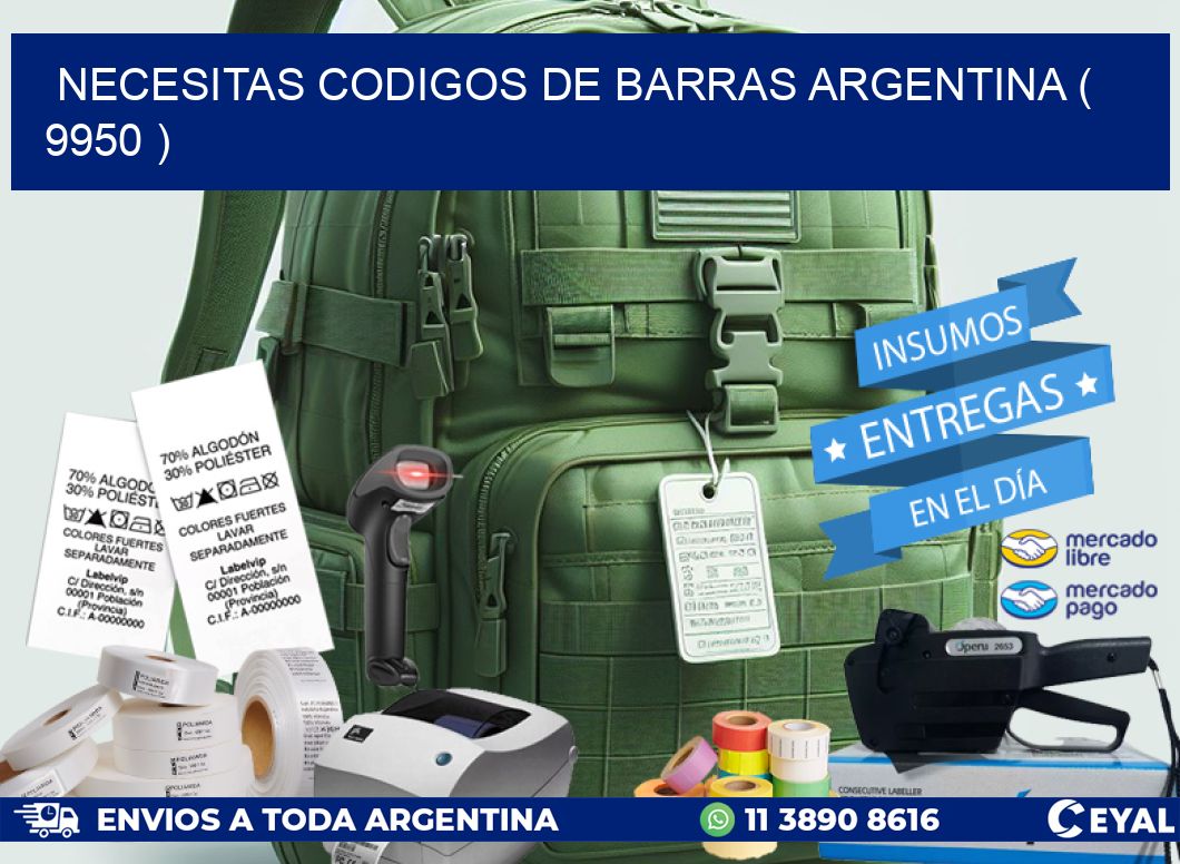 necesitas codigos de barras argentina ( 9950 )