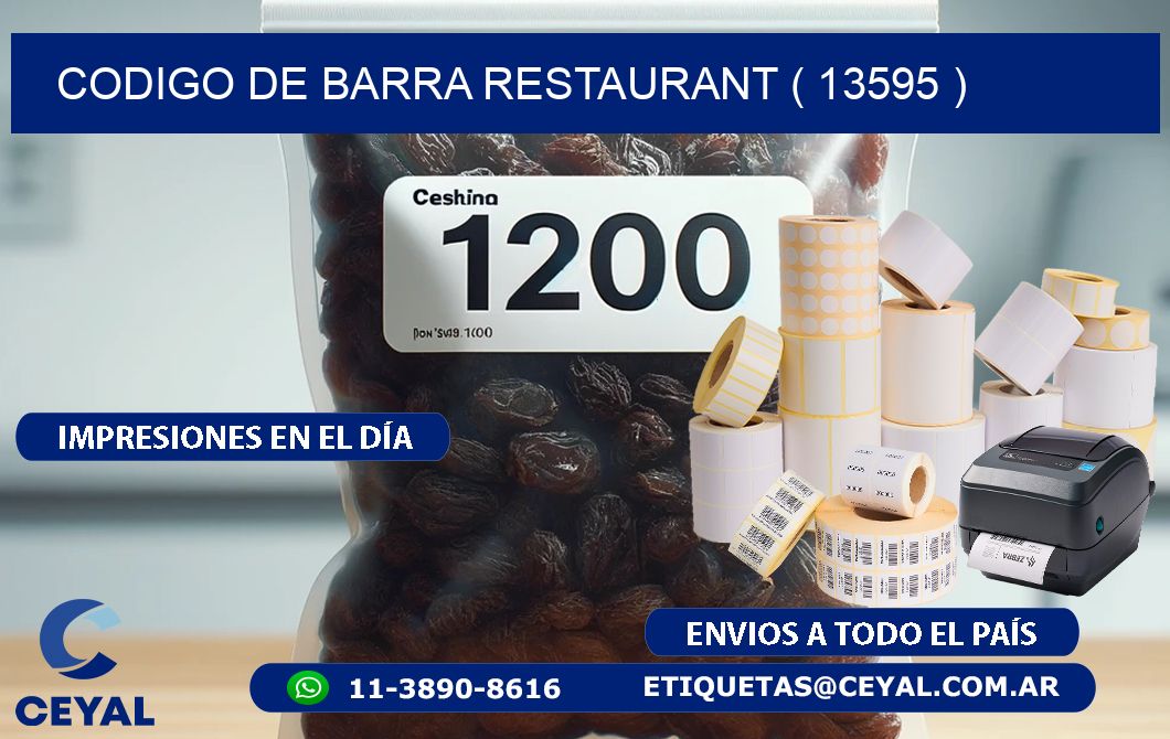 CODIGO DE BARRA RESTAURANT ( 13595 )