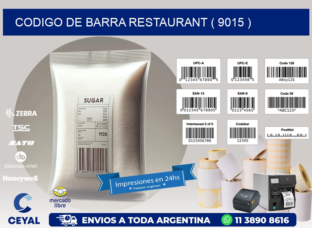 CODIGO DE BARRA RESTAURANT ( 9015 )