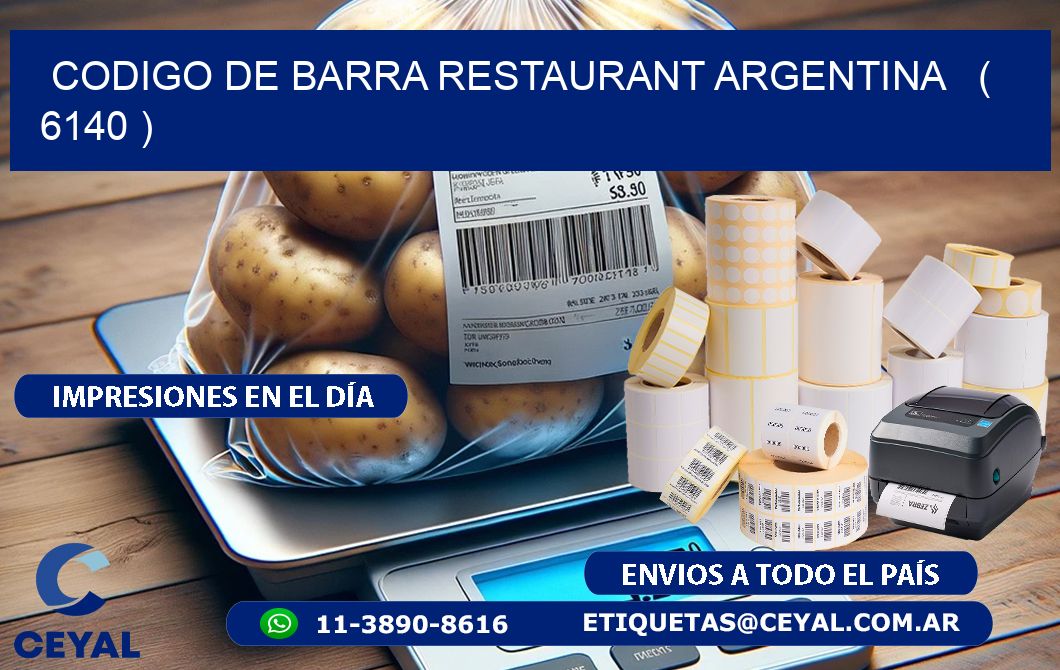 CODIGO DE BARRA RESTAURANT ARGENTINA   ( 6140 )