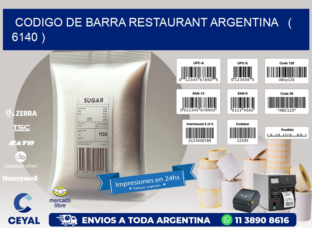 CODIGO DE BARRA RESTAURANT ARGENTINA   ( 6140 )