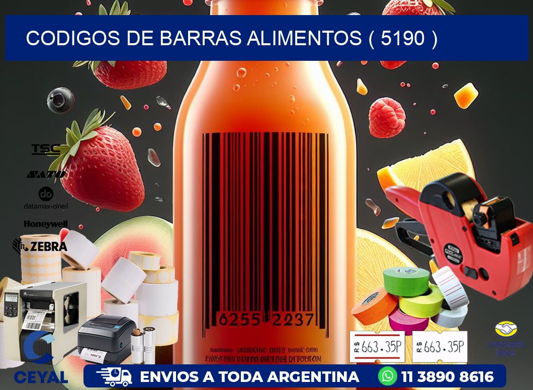 CODIGOS DE BARRAS ALIMENTOS ( 5190 )