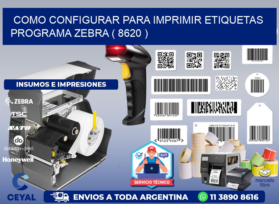 COMO CONFIGURAR PARA IMPRIMIR ETIQUETAS PROGRAMA ZEBRA ( 8620 )