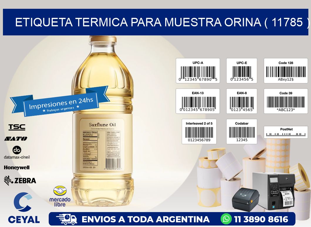 ETIQUETA TERMICA PARA MUESTRA ORINA ( 11785 )