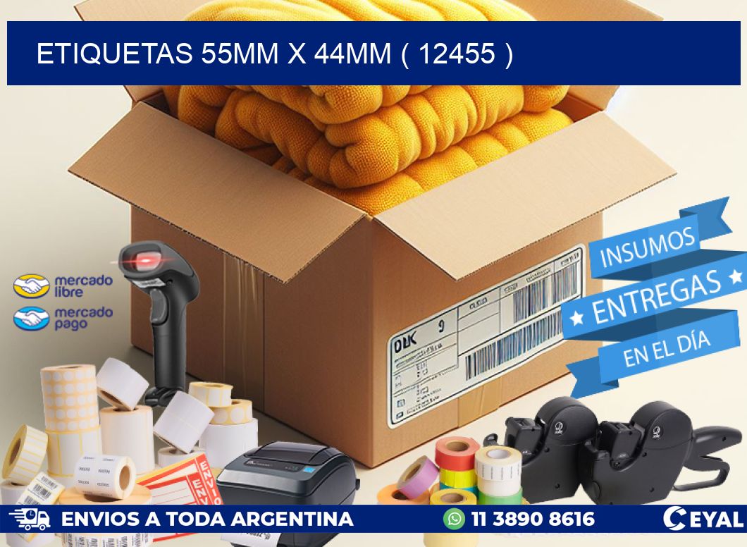 ETIQUETAS 55MM X 44MM ( 12455 )