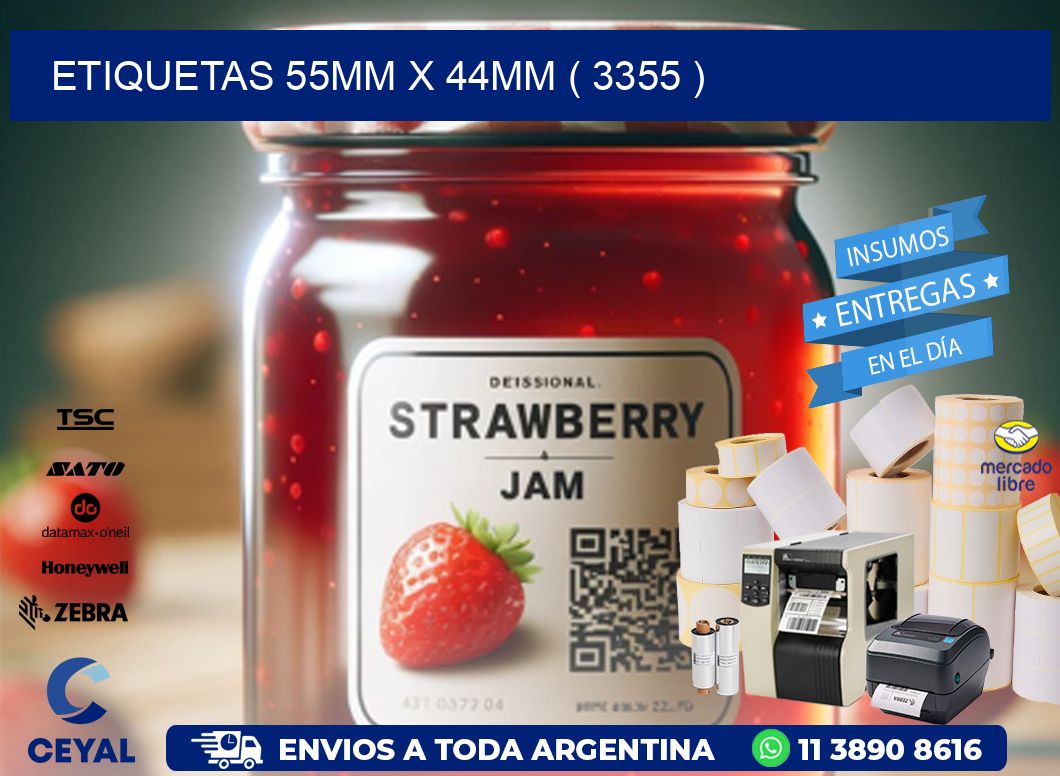ETIQUETAS 55MM X 44MM ( 3355 )