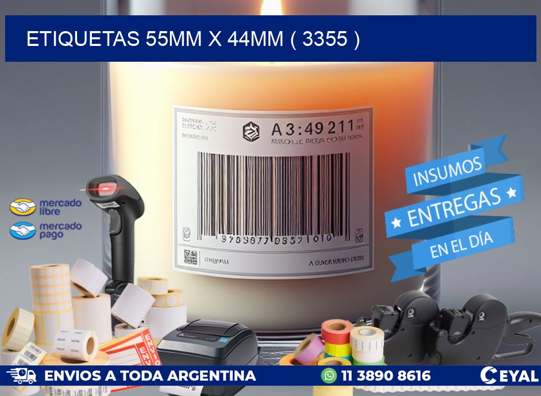 ETIQUETAS 55MM X 44MM ( 3355 )