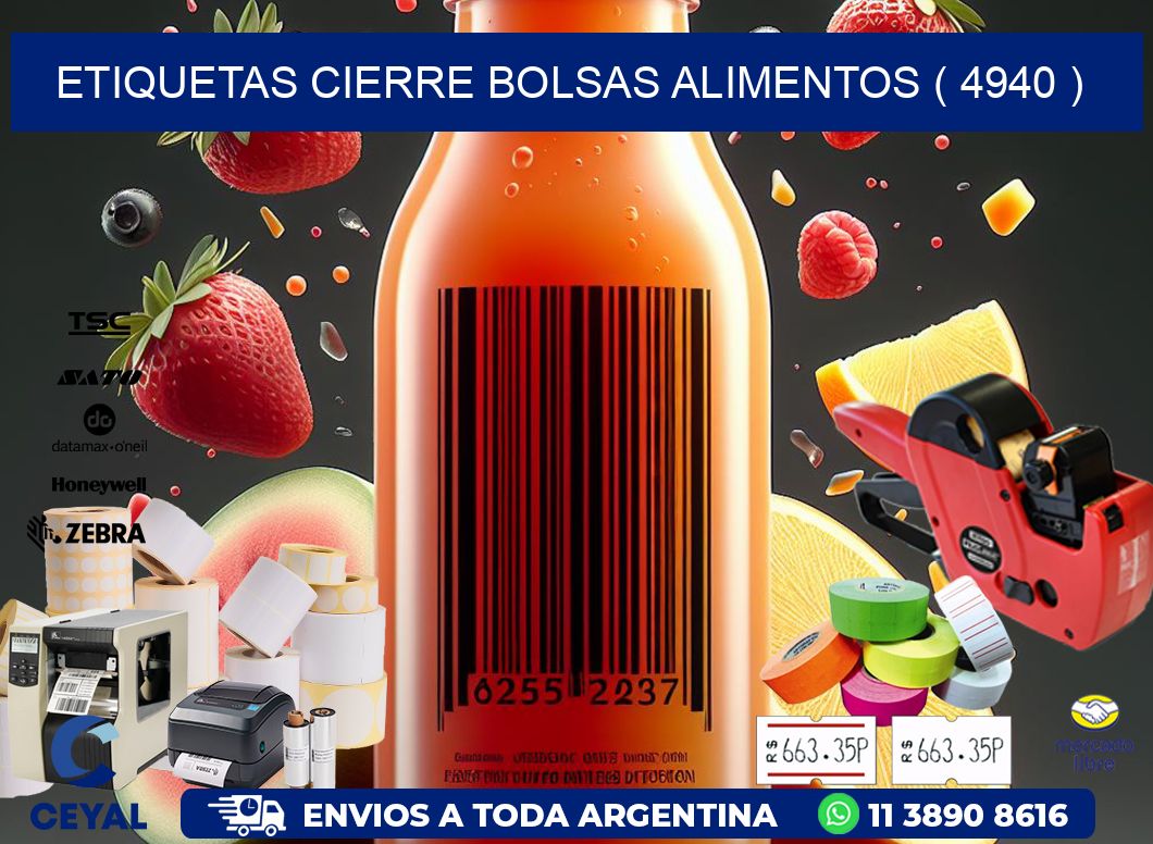 ETIQUETAS CIERRE BOLSAS ALIMENTOS ( 4940 )