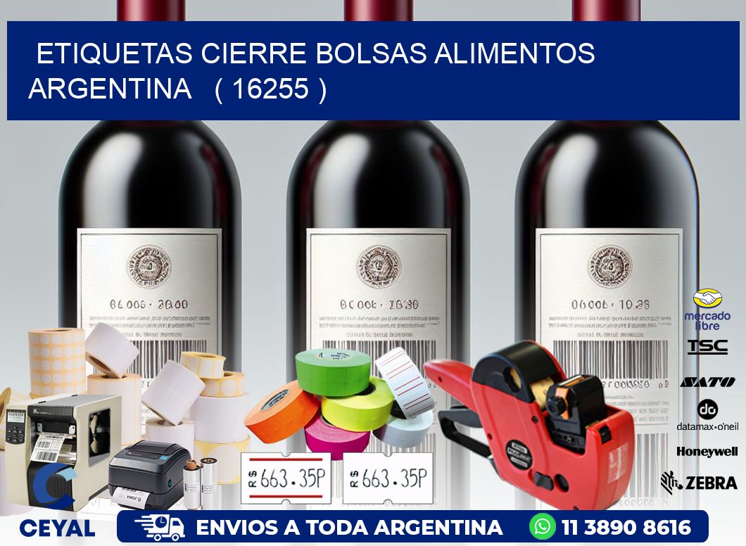 ETIQUETAS CIERRE BOLSAS ALIMENTOS ARGENTINA   ( 16255 )