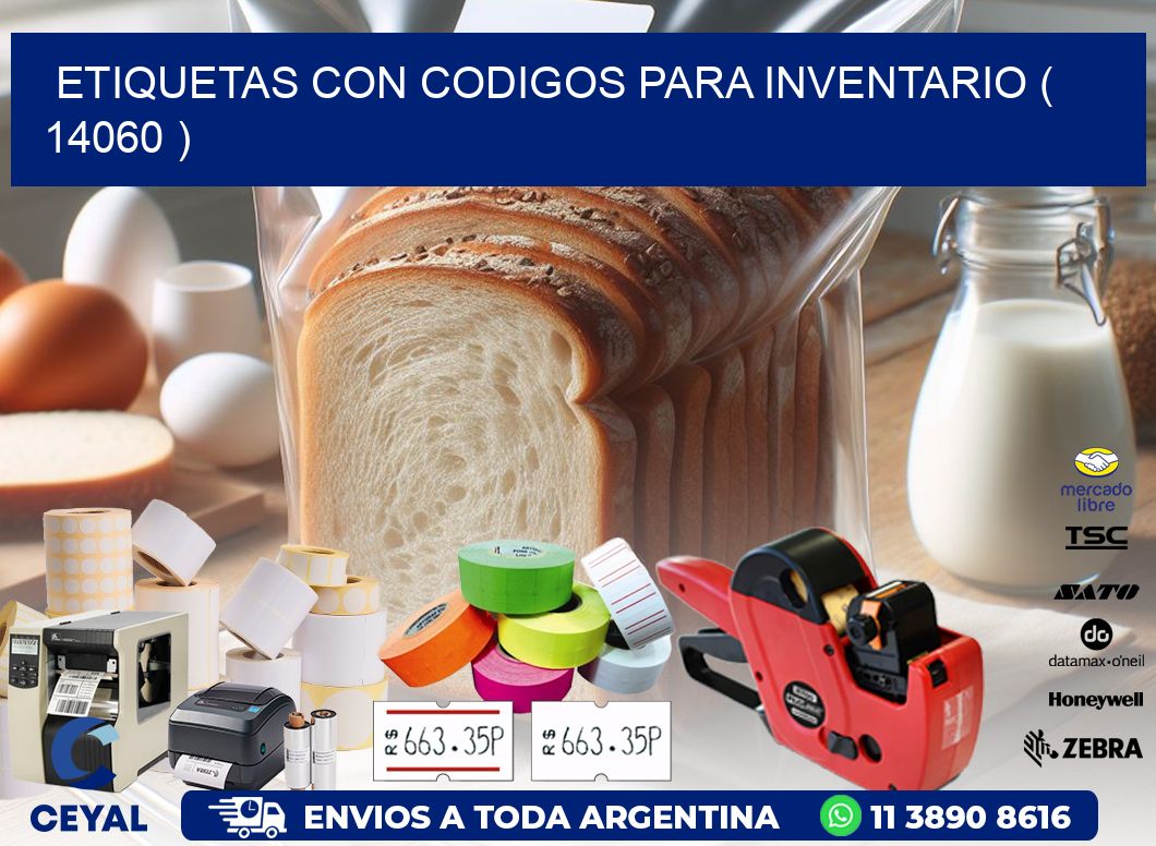ETIQUETAS CON CODIGOS PARA INVENTARIO ( 14060 )
