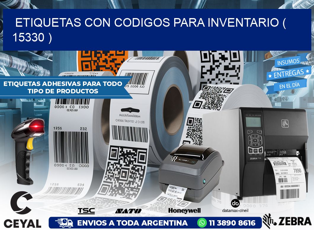 ETIQUETAS CON CODIGOS PARA INVENTARIO ( 15330 )