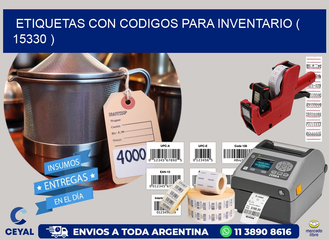 ETIQUETAS CON CODIGOS PARA INVENTARIO ( 15330 )