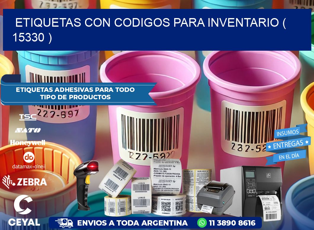 ETIQUETAS CON CODIGOS PARA INVENTARIO ( 15330 )