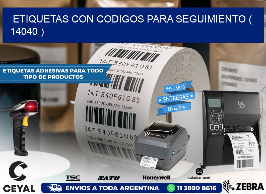 ETIQUETAS CON CODIGOS PARA SEGUIMIENTO ( 14040 )