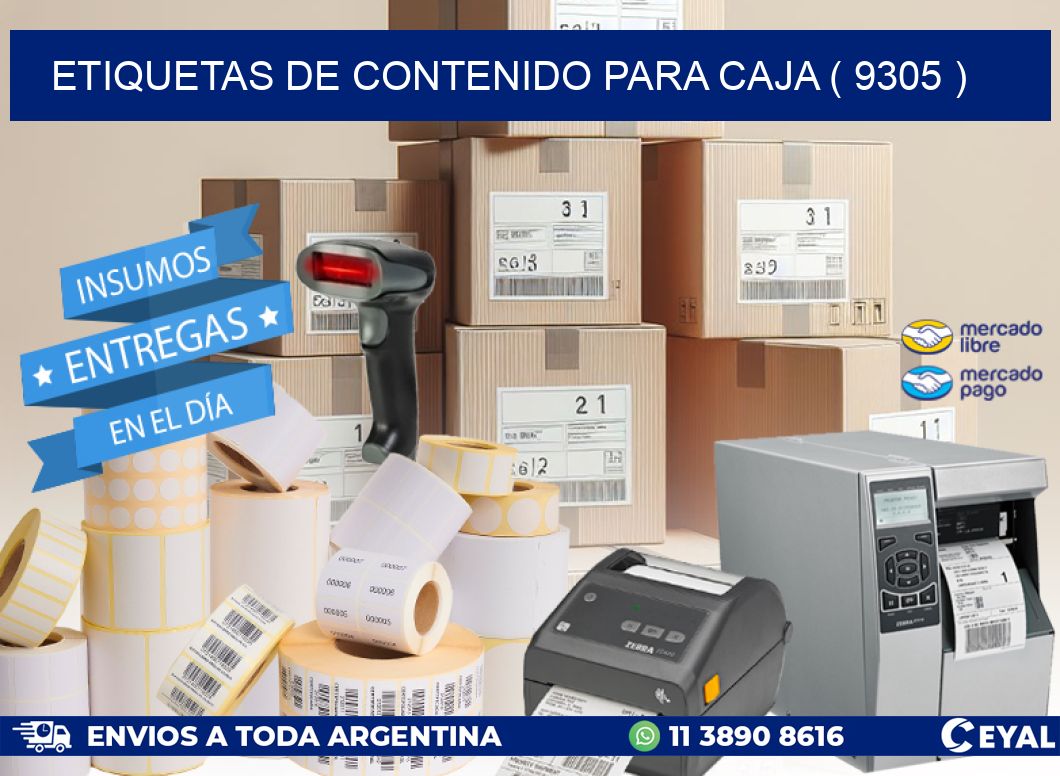 ETIQUETAS DE CONTENIDO PARA CAJA ( 9305 )