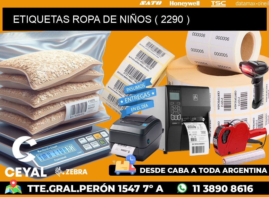 ETIQUETAS ROPA DE NIÑOS ( 2290 )