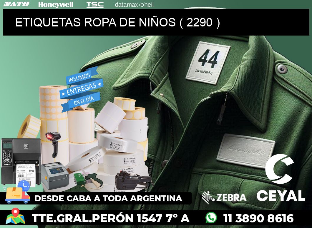 ETIQUETAS ROPA DE NIÑOS ( 2290 )