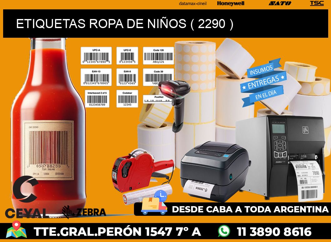 ETIQUETAS ROPA DE NIÑOS ( 2290 )