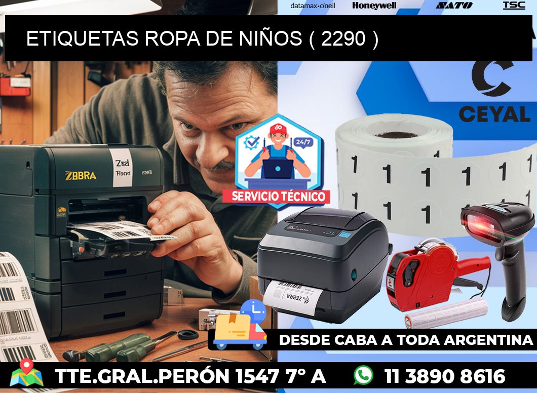 ETIQUETAS ROPA DE NIÑOS ( 2290 )