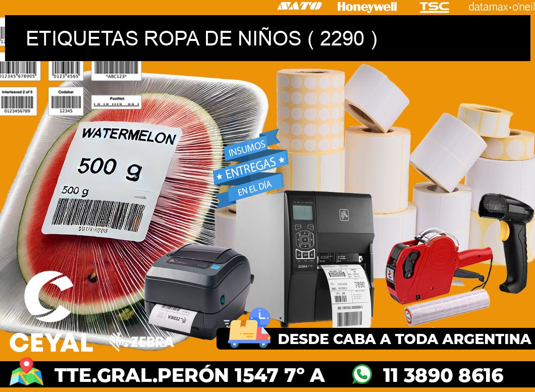 ETIQUETAS ROPA DE NIÑOS ( 2290 )