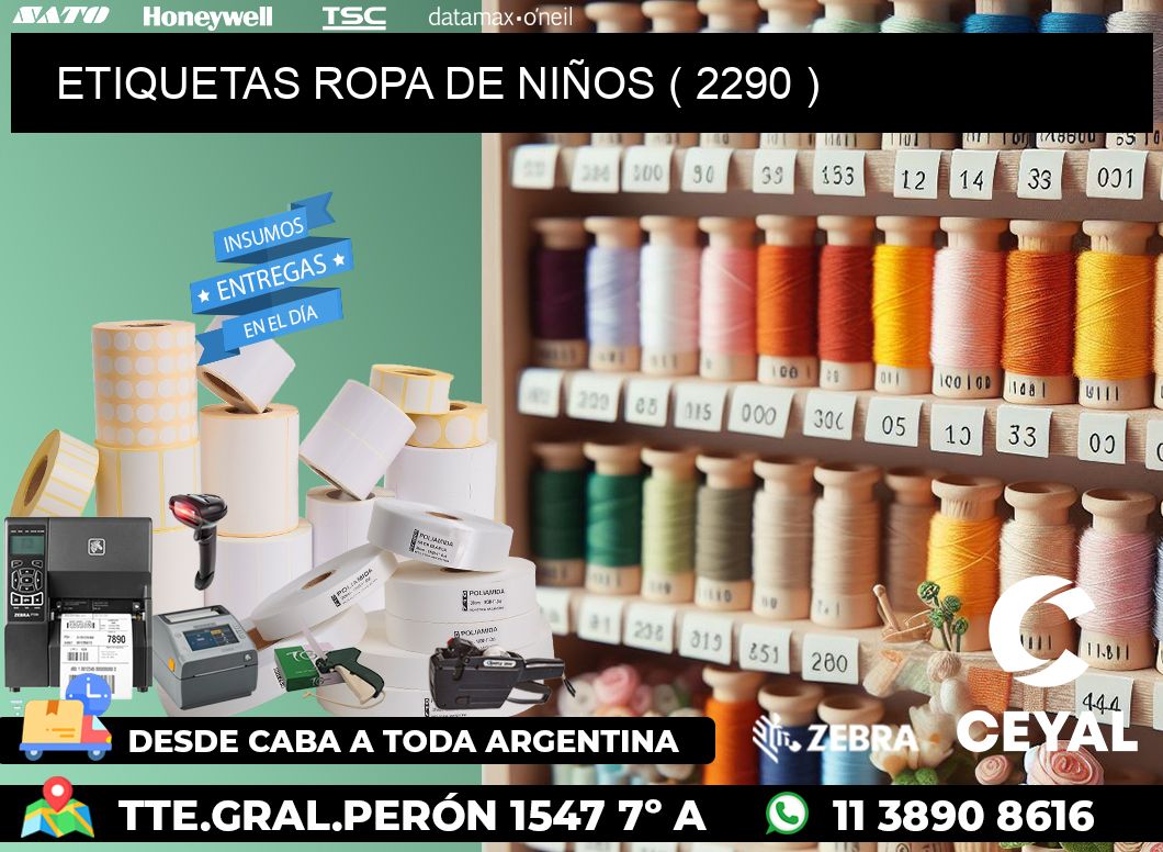 ETIQUETAS ROPA DE NIÑOS ( 2290 )