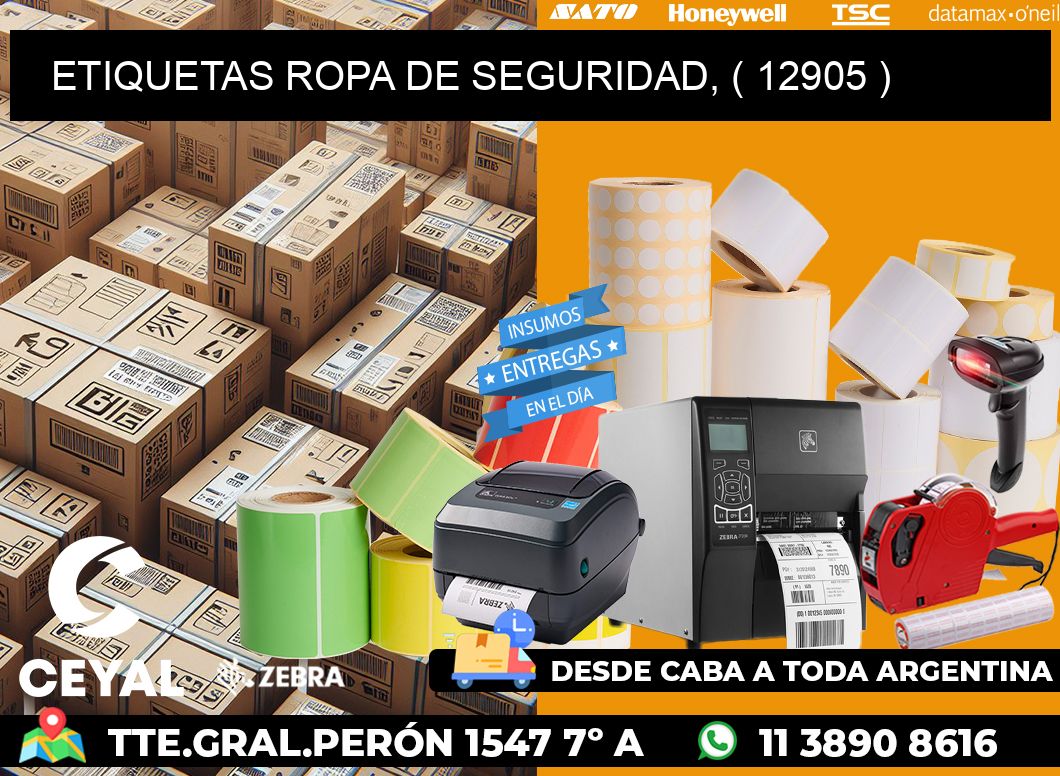 ETIQUETAS ROPA DE SEGURIDAD, ( 12905 )