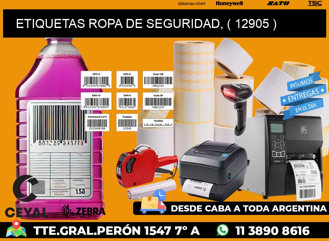 ETIQUETAS ROPA DE SEGURIDAD, ( 12905 )