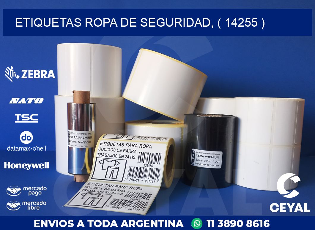 ETIQUETAS ROPA DE SEGURIDAD, ( 14255 )