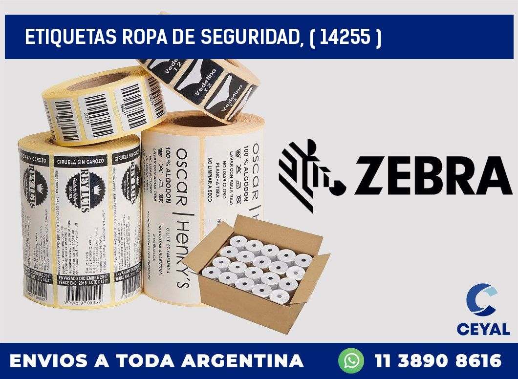 ETIQUETAS ROPA DE SEGURIDAD, ( 14255 )